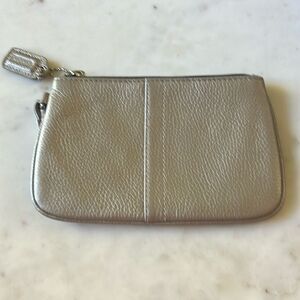 Coach champagne gold small leather pouch